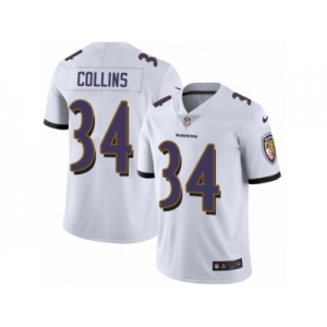 Men Nike Baltimore Ravens #34 Alex Collins White Vapor Untouchable Limited Player NFL Jersey