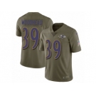 Men Nike Baltimore Ravens #39 Danny Woodhead Limited Olive 2017 Salute to Service NFL Jersey