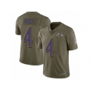 Men Nike Baltimore Ravens #4 Sam Koch Limited Olive 2017 Salute to Service NFL Jersey