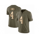 Men Nike Baltimore Ravens #4 Sam Koch Limited Olive Gold Salute to Service NFL Jersey