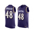 Men Nike Baltimore Ravens #48 Patrick Onwuasor Purple Player Name & Number Tank Top NFL Jersey