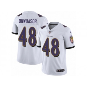 Men Nike Baltimore Ravens #48 Patrick Onwuasor White Vapor Untouchable Limited Player NFL Jersey