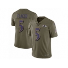 Men Nike Baltimore Ravens #5 Joe Flacco Limited Olive 2017 Salute to Service NFL Jersey