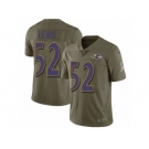 Men Nike Baltimore Ravens #52 Ray Lewis Limited Olive 2017 Salute to Service NFL Jersey