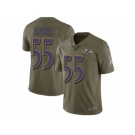 Men Nike Baltimore Ravens #55 Terrell Suggs Limited Olive 2017 Salute to Service NFL Jersey