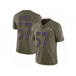 Men Nike Baltimore Ravens #57 C.J. Mosley Limited Olive 2017 Salute to Service NFL Jersey