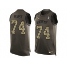 Men Nike Baltimore Ravens #74 James Hurst Limited Green Salute to Service Tank Top NFL Jersey