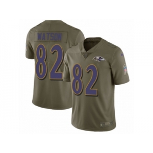 Men Nike Baltimore Ravens #82 Benjamin Watson Limited Olive 2017 Salute to Service NFL Jersey