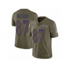 Men Nike Baltimore Ravens #87 Maxx Williams Limited Olive 2017 Salute to Service NFL Jersey