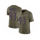 Men Nike Baltimore Ravens #93 Chris Wormley Limited Olive 2017 Salute to Service NFL Jersey