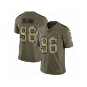 Men Nike Baltimore Ravens #96 Brent Urban Limited Olive Camo Salute to Service NFL Jersey