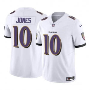 Men's Baltimore Ravens #10 Emory Jones White 2023 F.U.S.E Vapor Limited Football Jersey