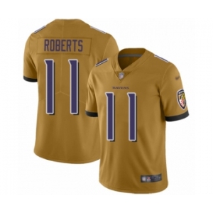 Men's Baltimore Ravens #11 Seth Roberts Limited Gold Inverted Legend Football Jersey