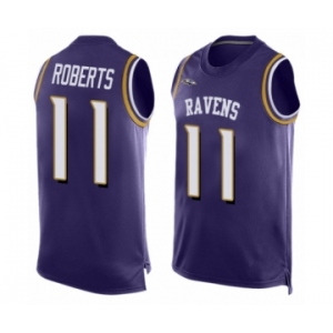 Men's Baltimore Ravens #11 Seth Roberts Limited Purple Player Name & Number Tank Top Football Jersey