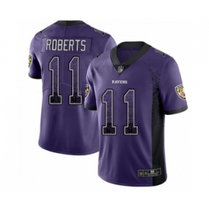 Men's Baltimore Ravens #11 Seth Roberts Limited Purple Rush Drift Fashion Football Jersey