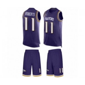 Men's Baltimore Ravens #11 Seth Roberts Limited Purple Tank Top Suit Football Jersey