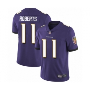 Men's Baltimore Ravens #11 Seth Roberts Purple Team Color Vapor Untouchable Limited Player Football Jersey