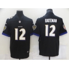 Men's Baltimore Ravens #12 Rashod Bateman Nike Black 2021 NFL Draft First Round Pick Limited Jersey