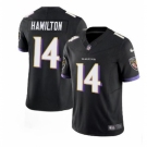 Men's Baltimore Ravens #14 Kyle Hamilton Black 2023 F.U.S.E. Vapor Limited Stitched Jersey