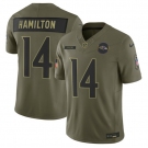 Men's Baltimore Ravens #14 Kyle Hamilton Olive 2025 F.U.S.E. Salute to Service Limited Football Stitched Jersey