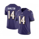 Men's Baltimore Ravens #14 Kyle Hamilton Purple 2023 F.U.S.E Vapor Jersey