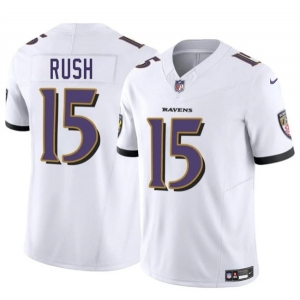 Men's Baltimore Ravens #15 Cooper Rush White 2025 F.U.S.E. Vapor Limited Football Jersey