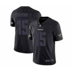 Men's Baltimore Ravens #15 Marquise Brown Limited Black Rush Impact Football Jersey