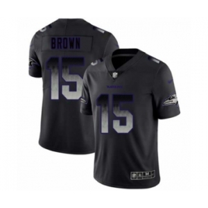 Men's Baltimore Ravens #15 Marquise Brown Limited Black Smoke Fashion Football Jersey