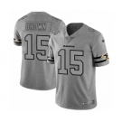 Men's Baltimore Ravens #15 Marquise Brown Limited Gray Team Logo Gridiron Football Jersey