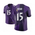 Men's Baltimore Ravens #15 Marquise Brown Limited Purple City Edition Football Jersey