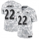 Men's Baltimore Ravens #22 Derrick Henry 2024 F.U.S.E. Arctic Camo Salute to Service Limited Football Stitched Jersey