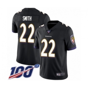 Men's Baltimore Ravens #22 Jimmy Smith Black Alternate Vapor Untouchable Limited Player 100th Season Football Jersey