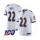 Men's Baltimore Ravens #22 Jimmy Smith White Vapor Untouchable Limited Player 100th Season Football Jersey