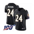 Men's Baltimore Ravens #24 Marcus Peters Black Alternate Vapor Untouchable Limited Player 100th Season Football Jersey