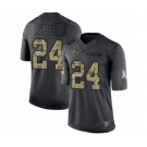 Men's Baltimore Ravens #24 Marcus Peters Limited Black 2016 Salute to Service Football Jersey