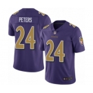 Men's Baltimore Ravens #24 Marcus Peters Limited Purple Rush Vapor Untouchable Football Jersey