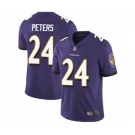 Men's Baltimore Ravens #24 Marcus Peters Purple Team Color Vapor Untouchable Limited Player Football Jersey