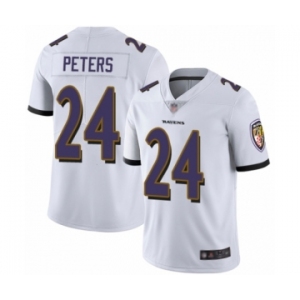 Men's Baltimore Ravens #24 Marcus Peters White Vapor Untouchable Limited Player Football Jersey