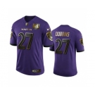 Men's Baltimore Ravens #27 J.K. Dobbins Purple Team 25th Season Golden Limited Football Jersey