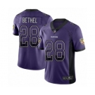 Men's Baltimore Ravens #28 Justin Bethel Limited Purple Rush Drift Fashion Football Jersey