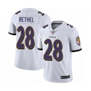 Men's Baltimore Ravens #28 Justin Bethel White Vapor Untouchable Limited Player Football Jersey