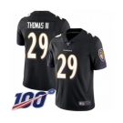 Men's Baltimore Ravens #29 Earl Thomas III Black Alternate Vapor Untouchable Limited Player 100th Season Football Jersey