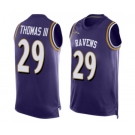 Men's Baltimore Ravens #29 Earl Thomas III Limited Purple Player Name & Number Tank Top Football Jersey