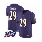 Men's Baltimore Ravens #29 Earl Thomas III Purple Team Color Vapor Untouchable Limited Player 100th Season Football Jersey