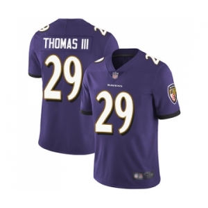 Men's Baltimore Ravens #29 Earl Thomas III Purple Team Color Vapor Untouchable Limited Player Football Jersey