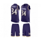 Men's Baltimore Ravens #34 Anthony Averett Limited Purple Tank Top Suit Football Jersey