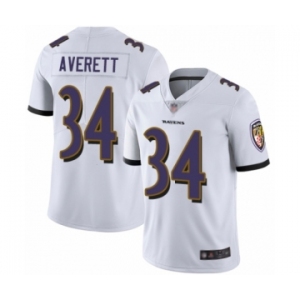 Men's Baltimore Ravens #34 Anthony Averett White Vapor Untouchable Limited Player Football Jersey