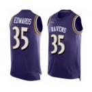 Men's Baltimore Ravens #35 Gus Edwards Elite Purple Player Name & Number Tank Top Football Jersey