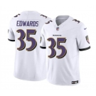 Men's Baltimore Ravens #35 Gus Edwards White 2023 F.U.S.E. Vapor Limited Football Stitched Jersey