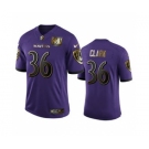 Men's Baltimore Ravens #36 Chuck Clark Purple Team 25th Season Golden Limited Football Jersey